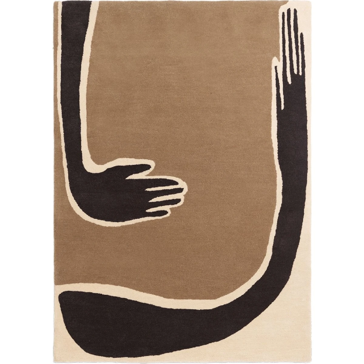 Ferm Living Pose Tuftet Gulvtæppe 140x200 Dark Coffee/Off-White