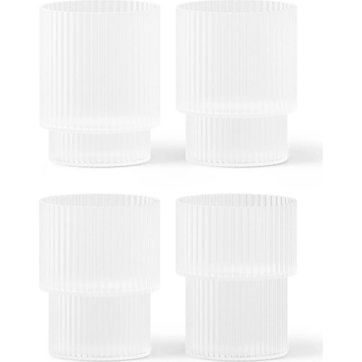 Ferm Living Ripple Glas Sæt af 4 - Frosted