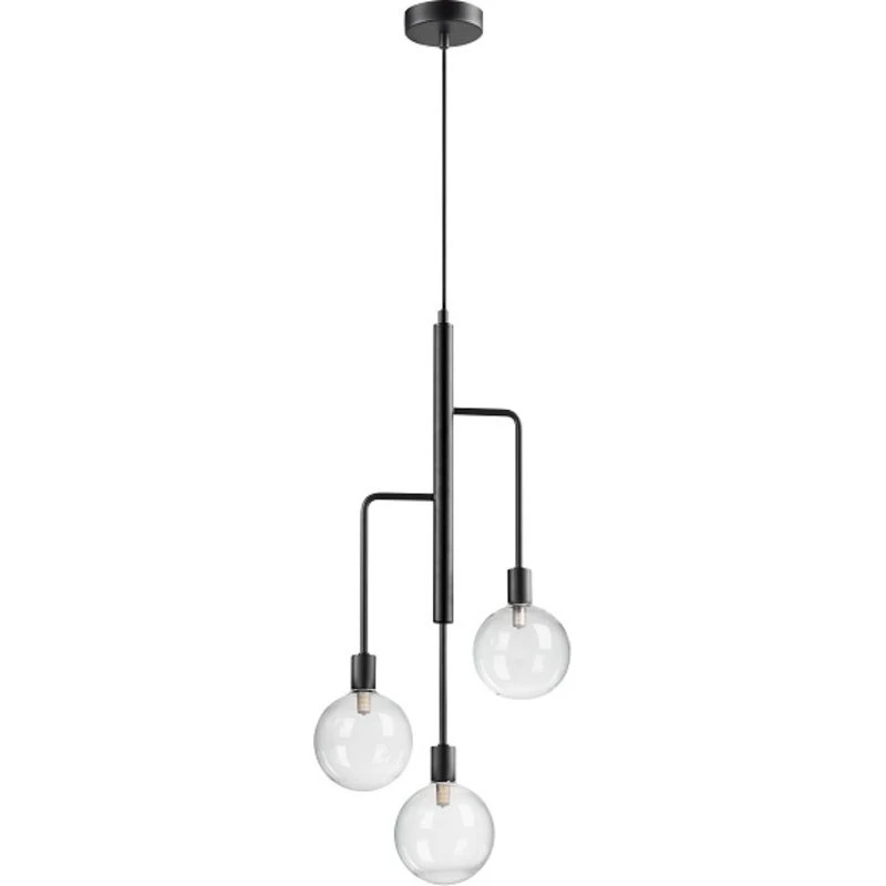 Dyberg Larsen Chester Lysekrone - Sort metal med 3 glaskupler