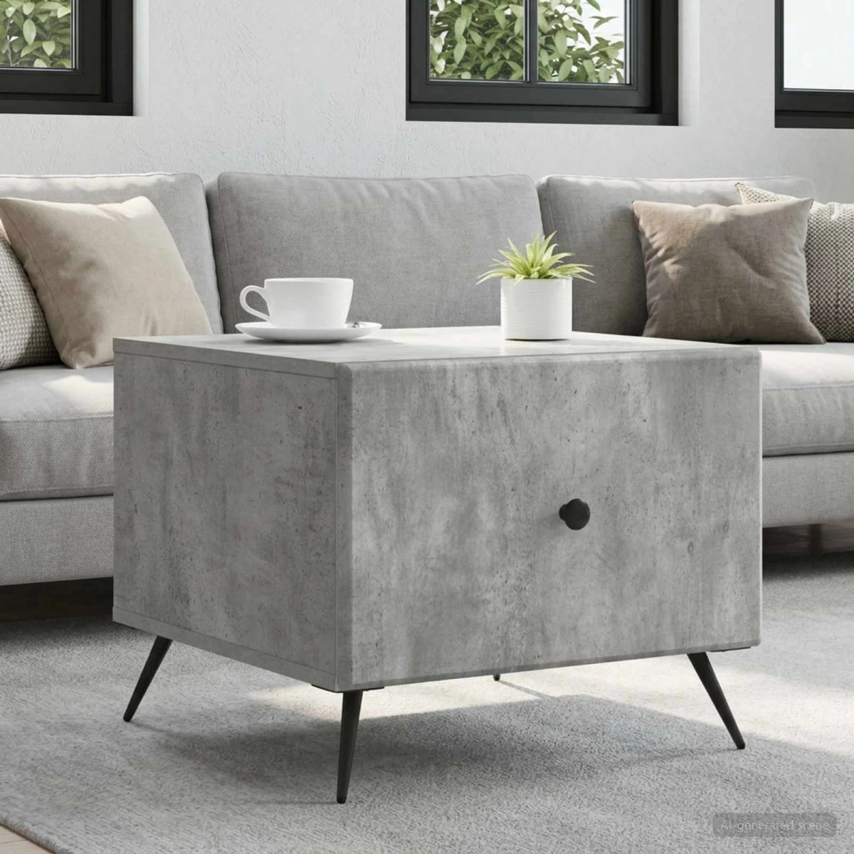 vidaXL Sofabord Betongrå 49 x 50 x 40 cm i Konstrueret Træ