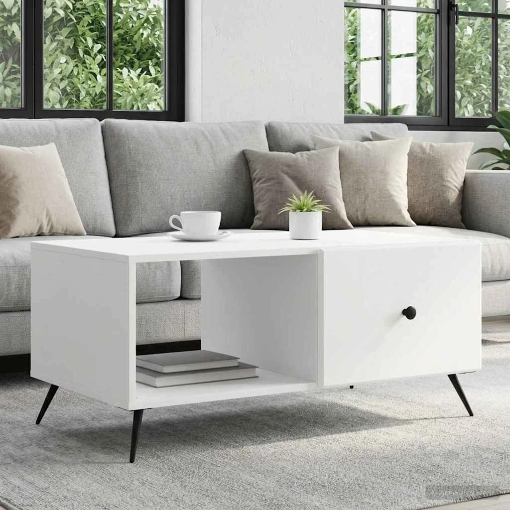 vidaXL Sofabord Hvid 90 x 50 x 40 cm i Konstrueret Træ