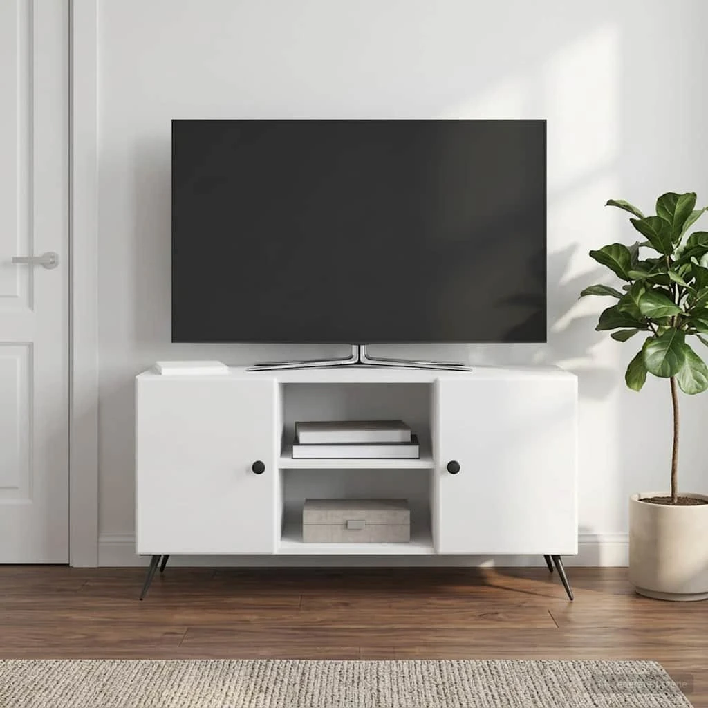vidaXL TV-skab 102 x 34,5 x 50 cm i hvid højglans