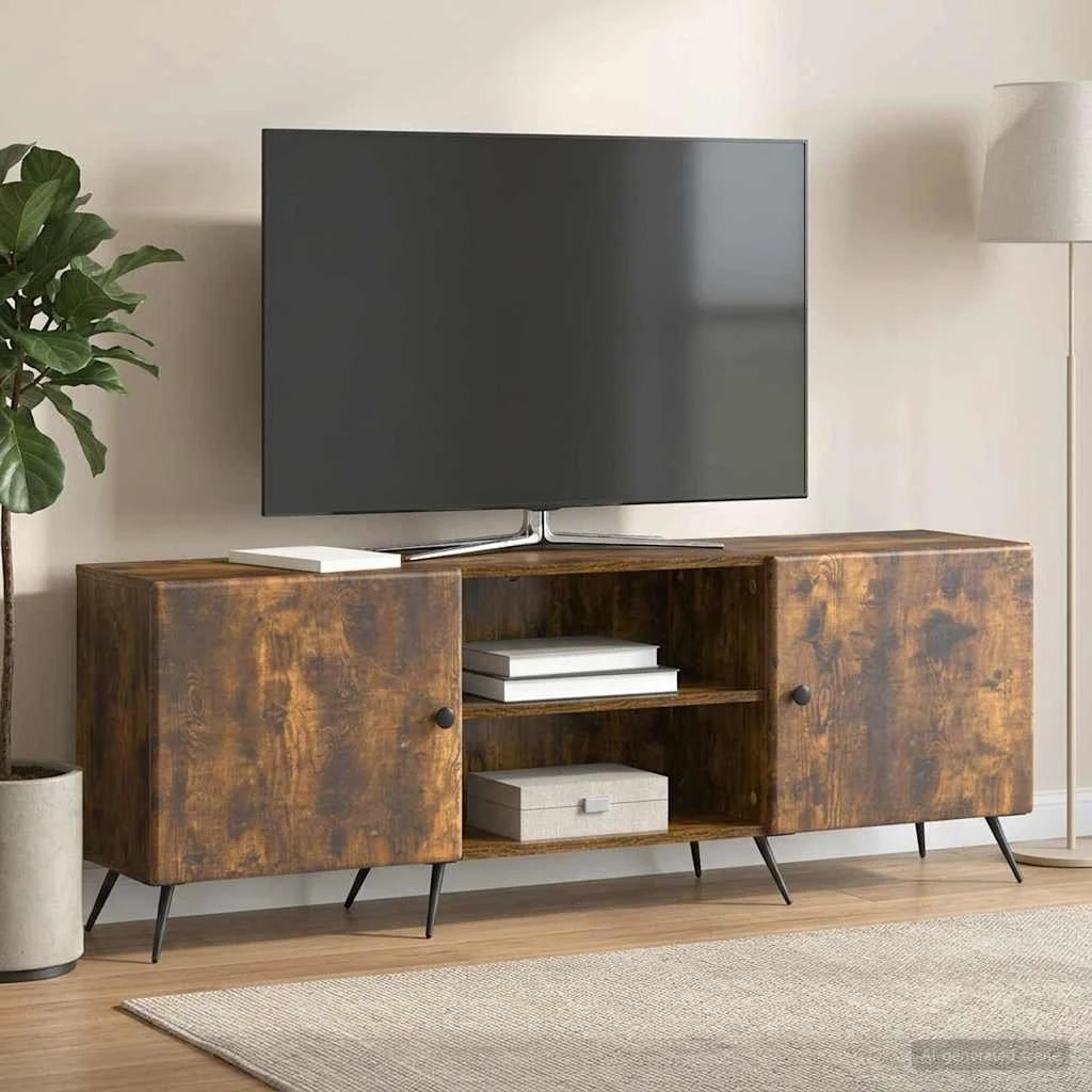 vidaXL TV-skab 150x31x50 cm i røget eg og metal