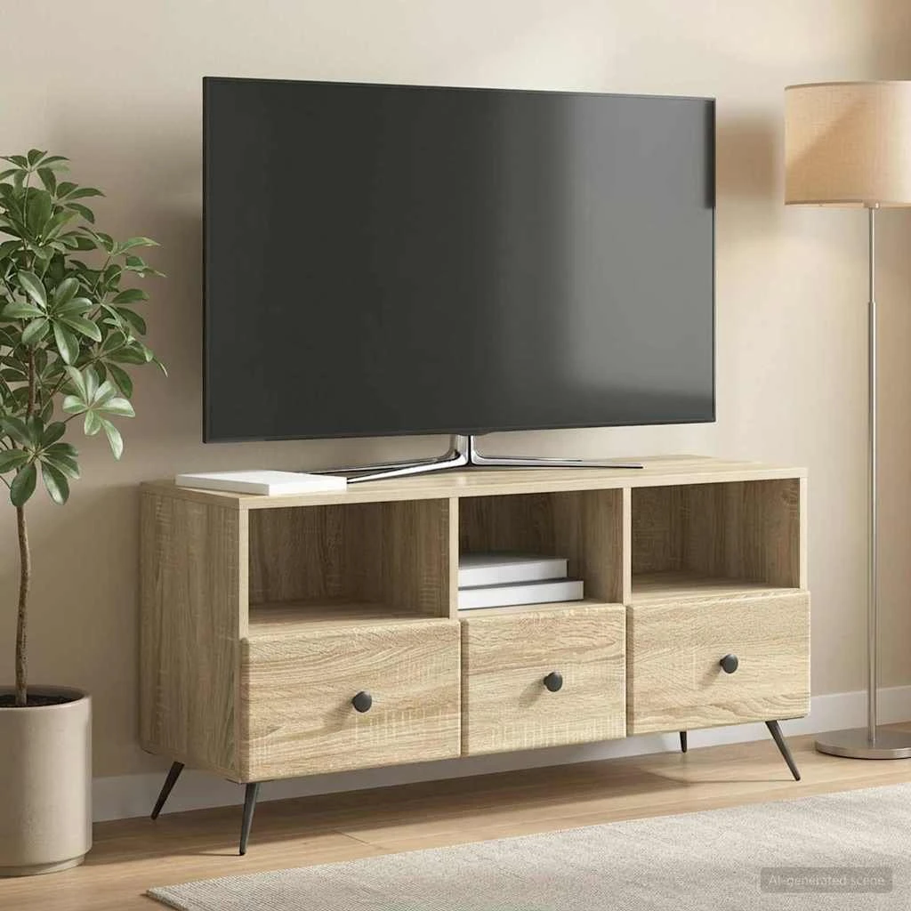 vidaXL TV-skab med skuffe Sonoma-eg 102 x 34,5 x 50 cm