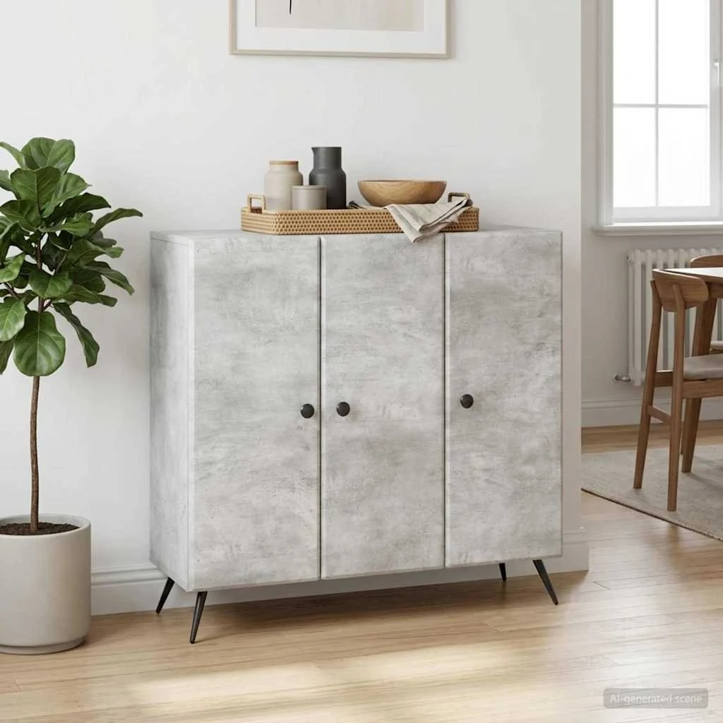 vidaXL Sideboard Betongrå 89 x 34,5 x 80 cm