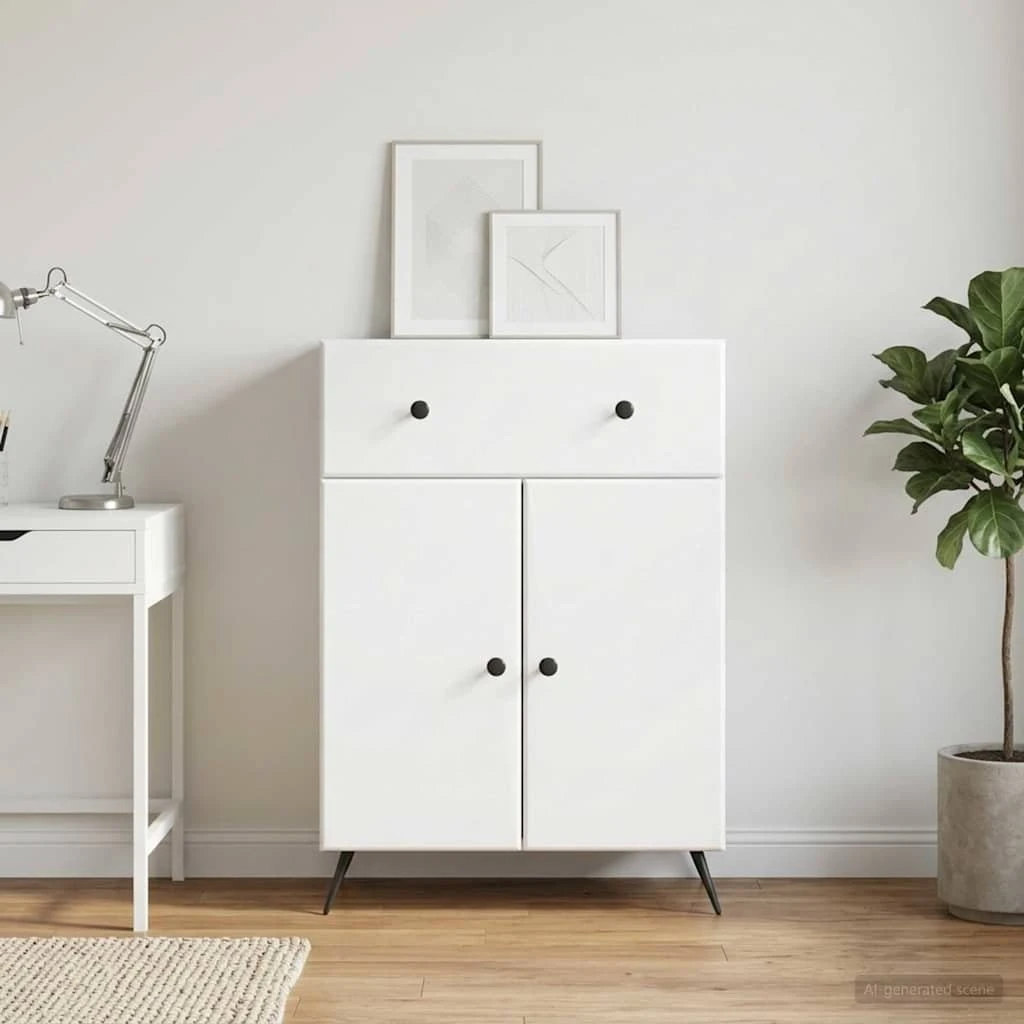 vidaXL Sideboard Hvid 66 x 34,5 x 90 cm i konstrueret træ