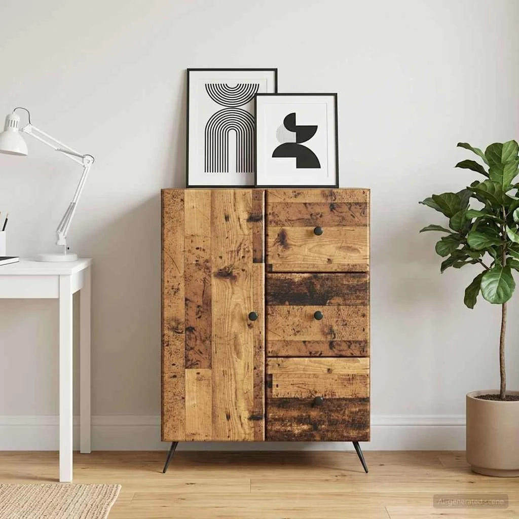 vidaXL Sideboard i gammelt træ, 66 x 34,5 x 90 cm