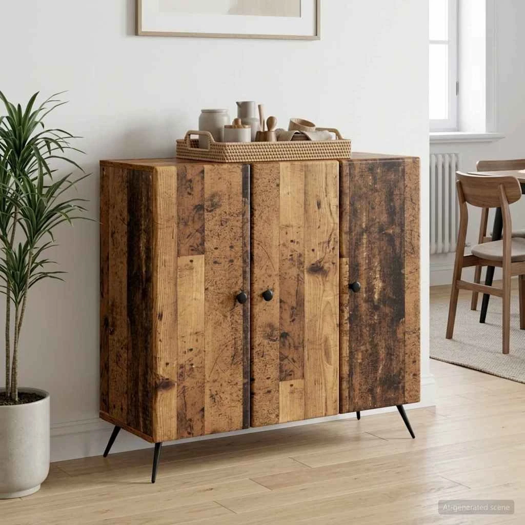vidaXL Sideboard Gammelt træ 89 x 34,5 x 80 cm