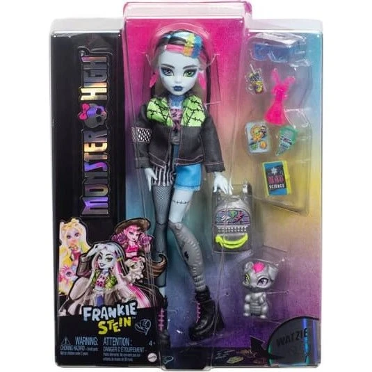 Monster High Dukke Frankie Stein med kæledyr Watzie