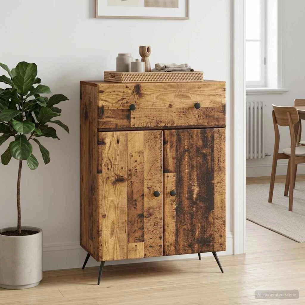 vidaXL Sideboard i gammelt træ - 66 x 34,5 x 90 cm