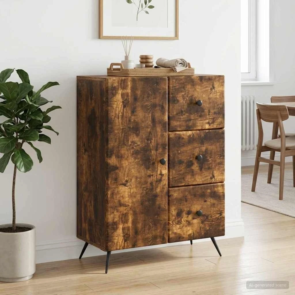 vidaXL Sideboard Røget Eg 66 x 34,5 x 90 cm