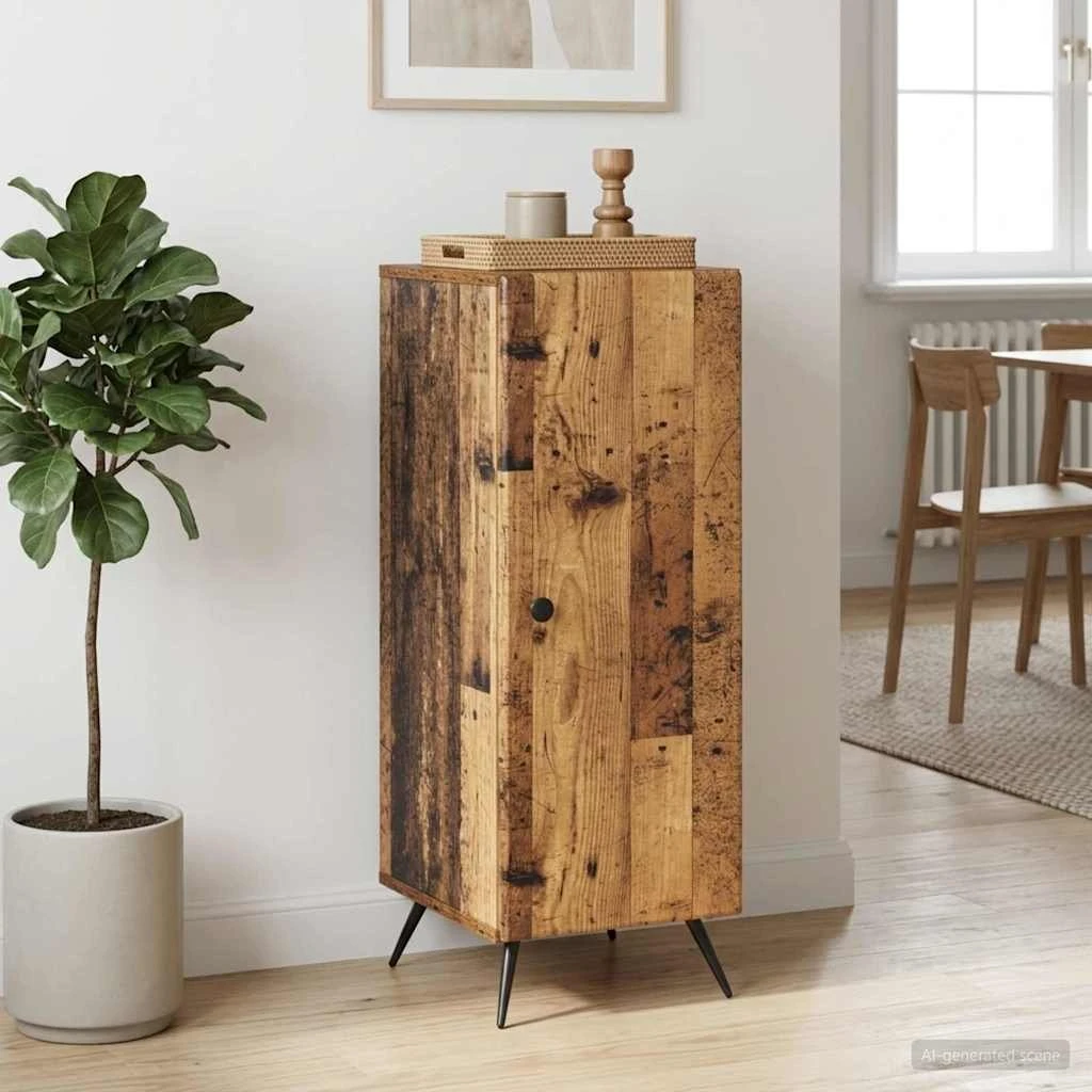 vidaXL Sideboard i gammelt træ, 33 x 34,5 x 90 cm