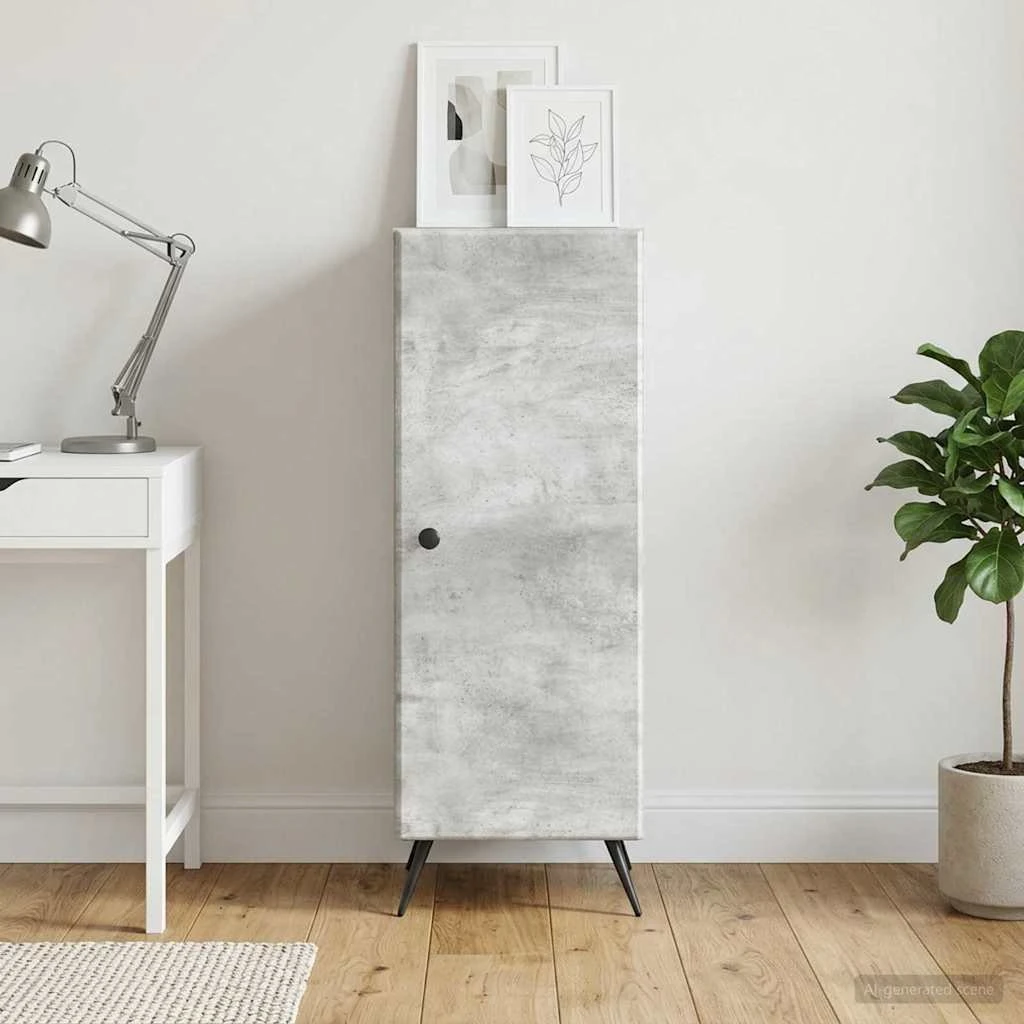 vidaXL Sideboard Betongrå 33 x 34,5 x 90 cm