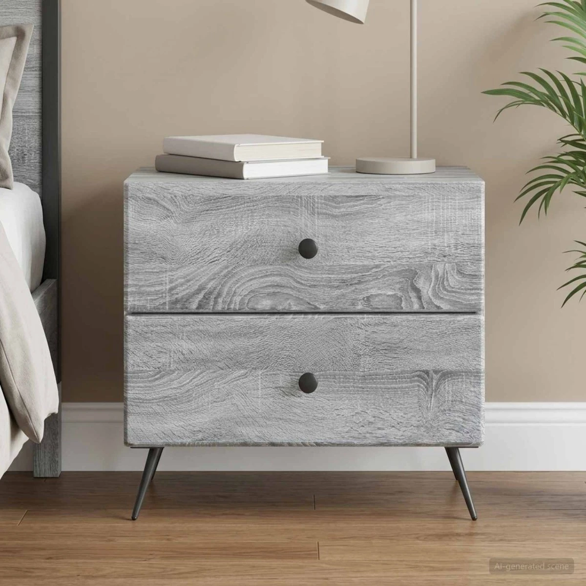 vidaXL Natskab Grå Sonoma-eg 62 x 34,5 x 47,5 cm
