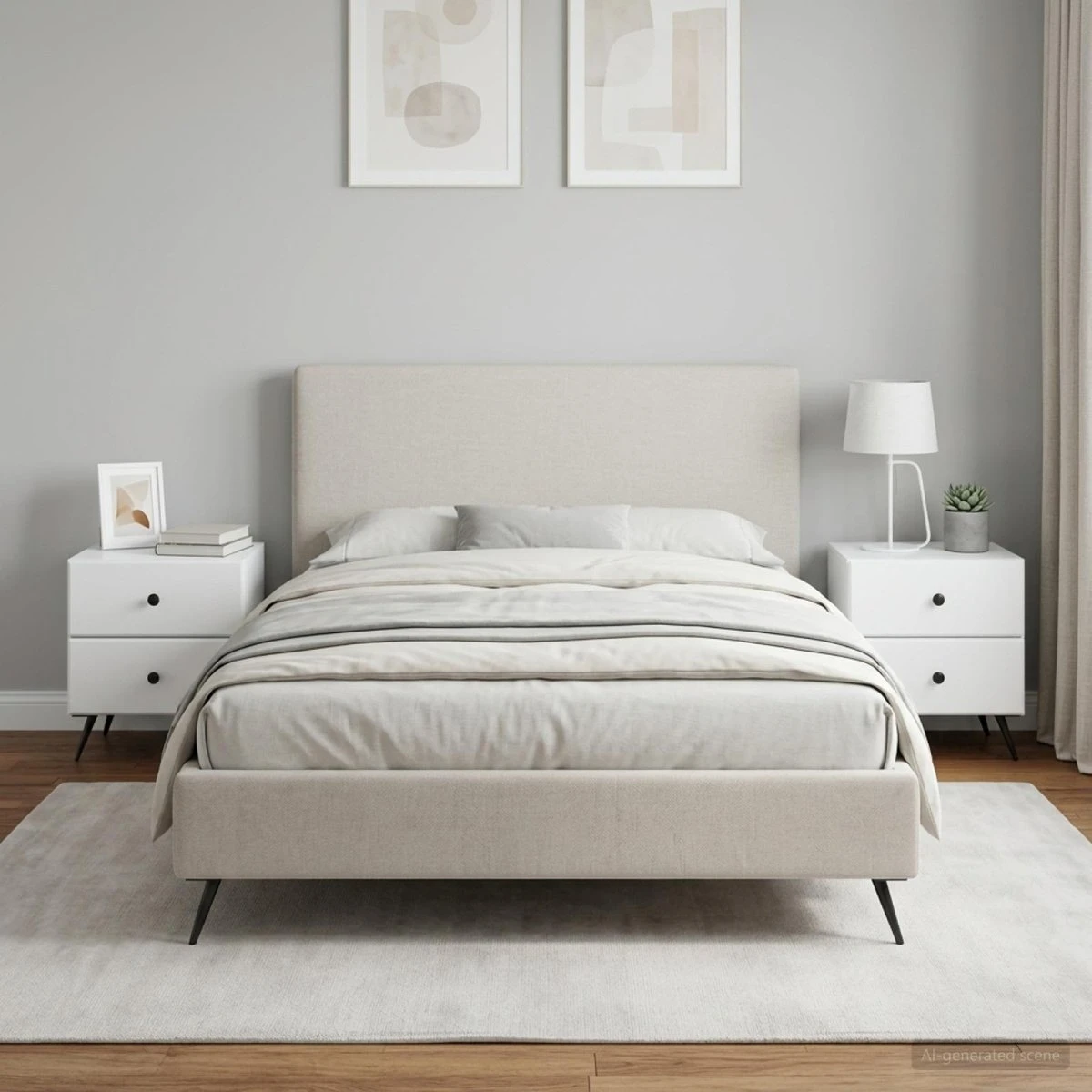 vidaXL Natskab 2 stk. Hvid 43 x 34,5 x 47,5 cm