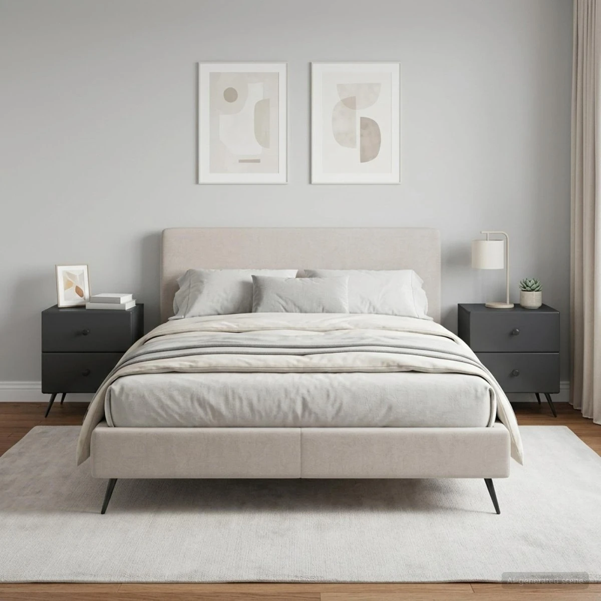 vidaXL Natskab 2 stk. Sort 43 x 34,5 x 47,5 cm