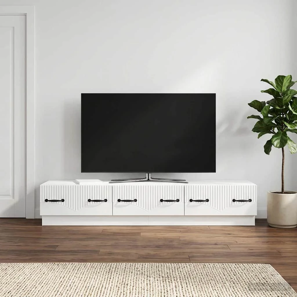 vidaXL TV-skab i hvid højglans - 147 x 34,5 x 27 cm