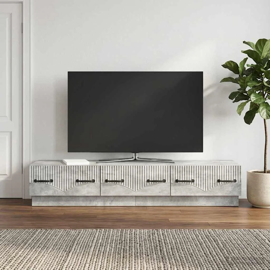 vidaXL TV-skab med skuffe, Betongrå, 147 x 34,5 x 27 cm
