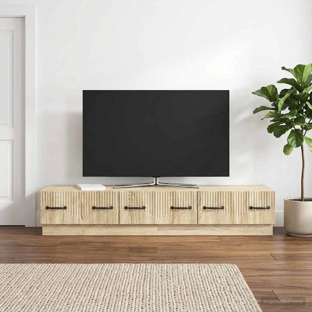 vidaXL TV-skab med skuffe i Sonoma-eg, 147 x 34,5 x 27 cm