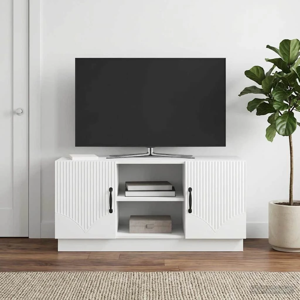 vidaXL TV-skab Hvid 102 x 34,5 x 47 cm i konstrueret træ