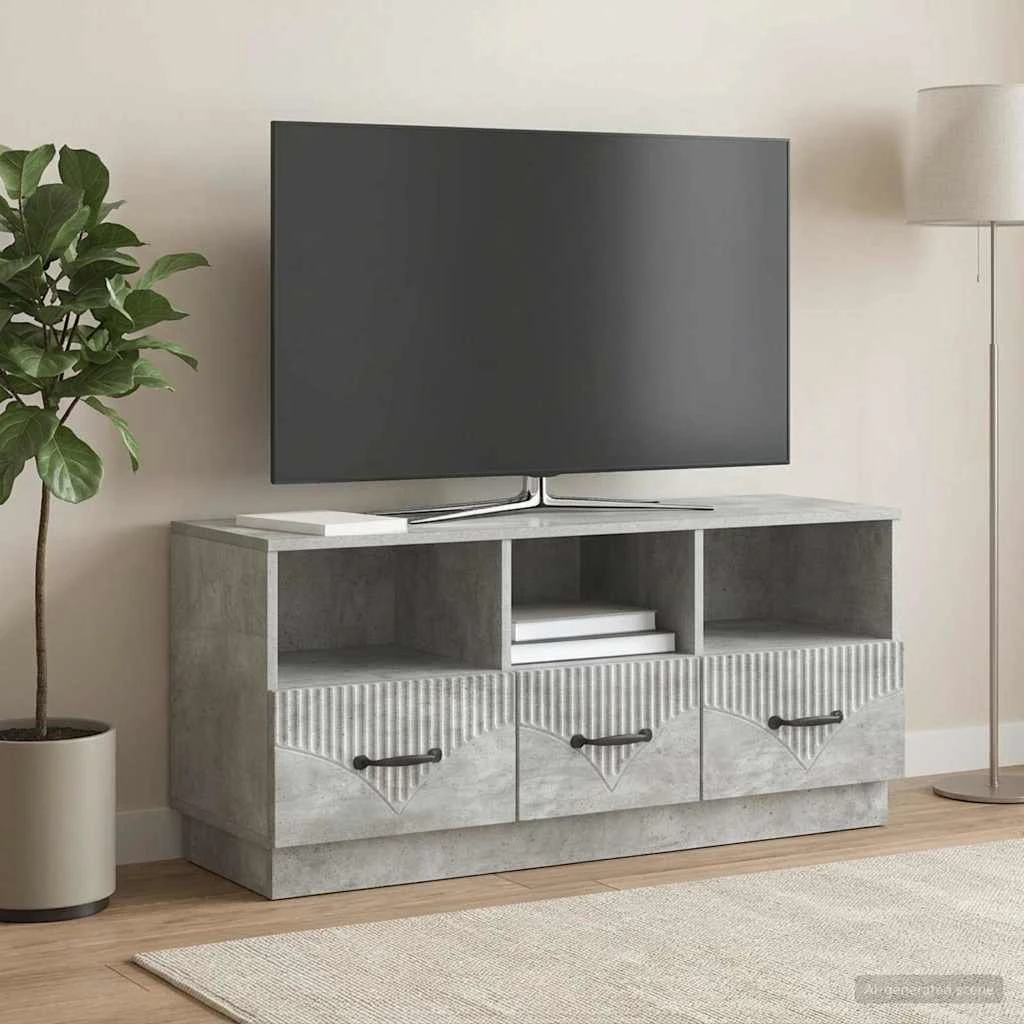 vidaXL TV-skab med skuffe, Betongrå, 102 x 34,5 x 47 cm