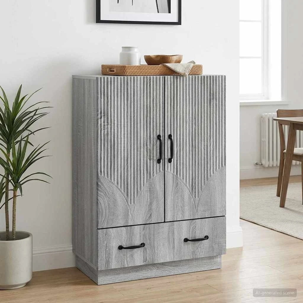 vidaXL Sideboard Grå Sonoma-eg 66 x 34,5 x 92 cm