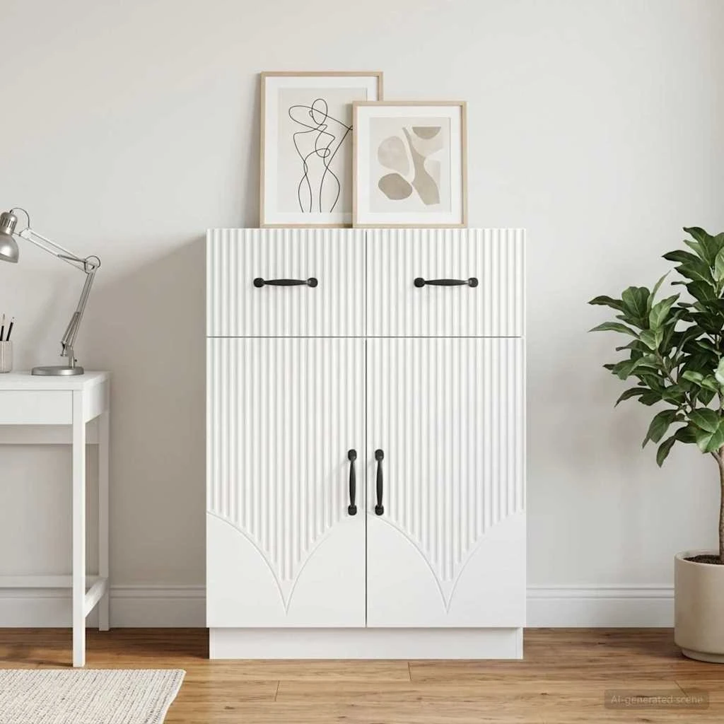 vidaXL Sideboard Hvid 66 x 34,5 x 87 cm i konstrueret træ