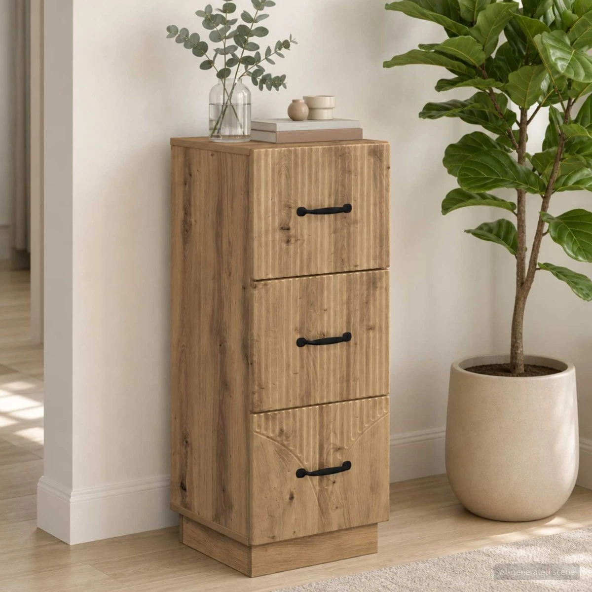 vidaXL Skuffeskab Artisan-eg 33 x 34,5 x 87 cm