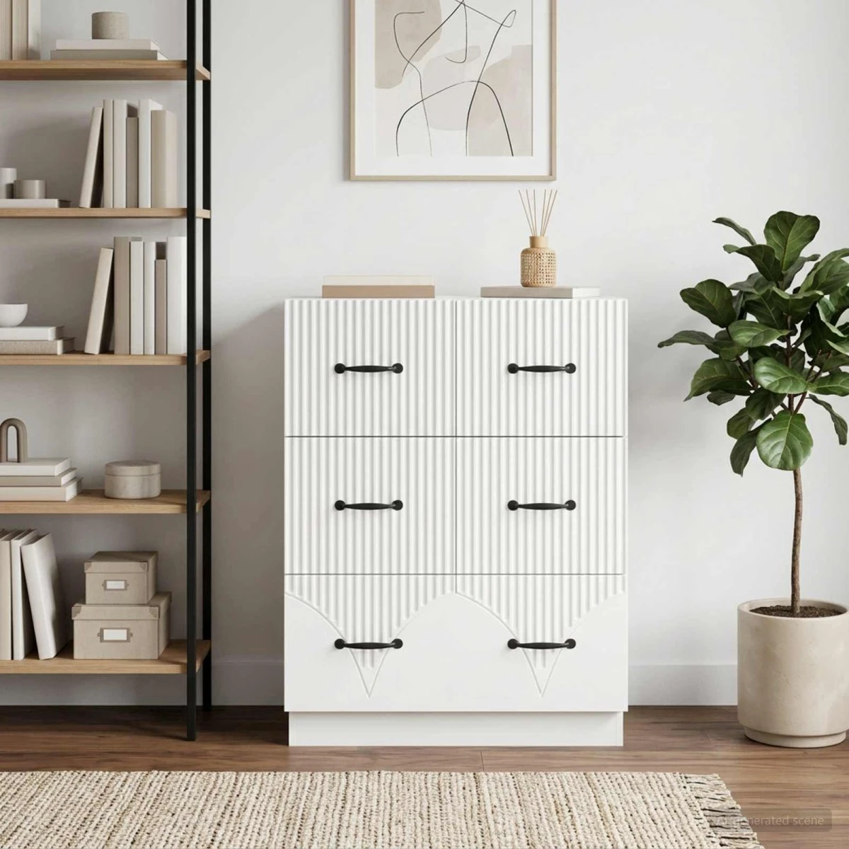 vidaXL Skuffeskab Hvid 66 x 34,5 x 87 cm i konstrueret træ