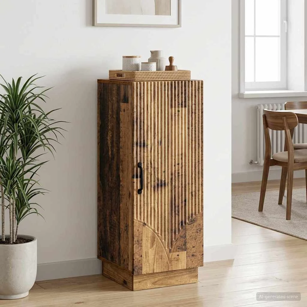 vidaXL Sideboard i gammelt træ, 33 x 34,5 x 87 cm