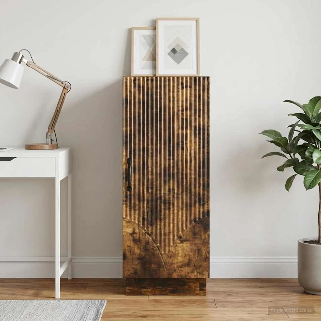 vidaXL Sideboard i røget eg, 33 x 34,5 x 87 cm