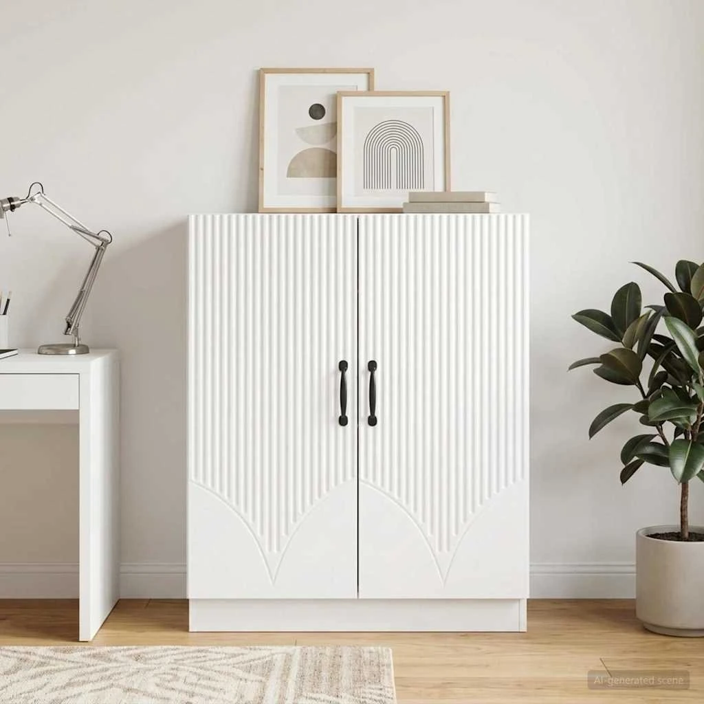 vidaXL Sideboard Hvid Højglans 66 x 34,5 x 87 cm