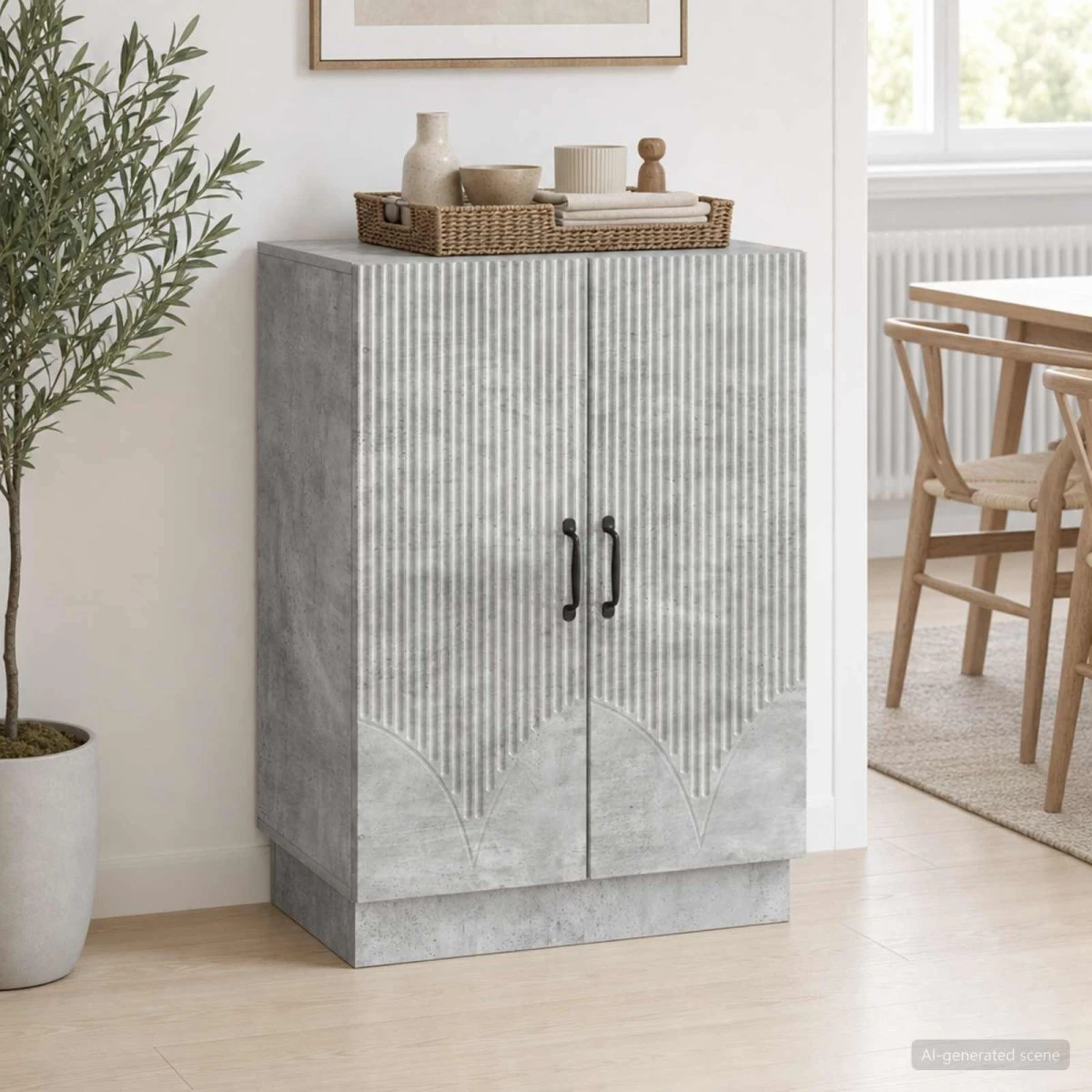 vidaXL Sideboard Betongrå 66 x 34,5 x 87 cm