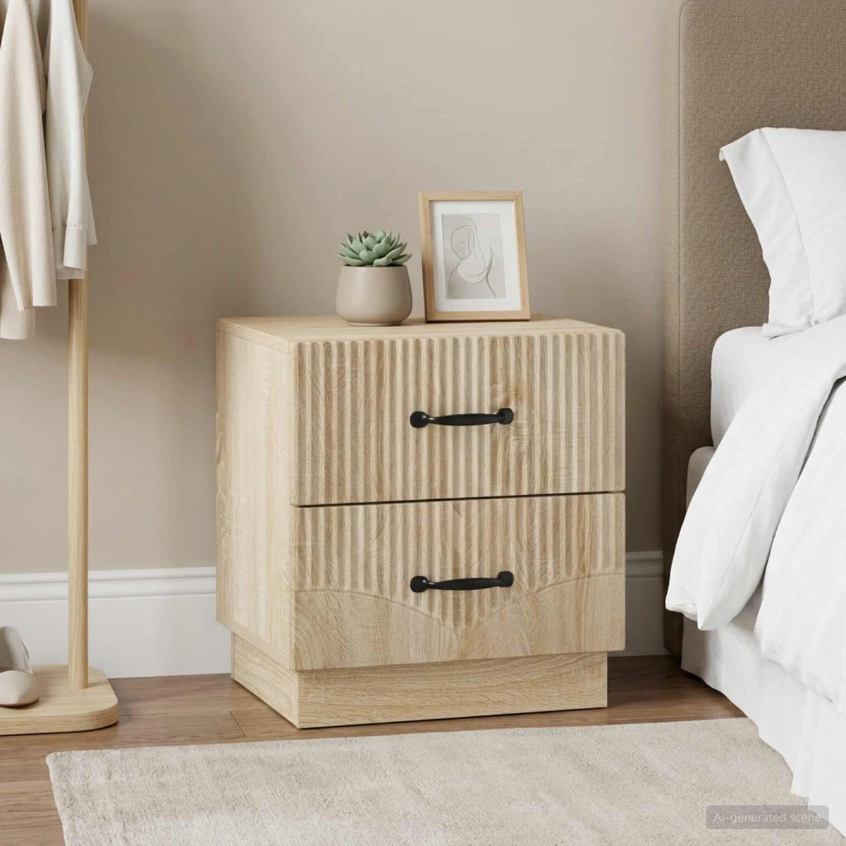 vidaXL Natskab 2 stk. Sonoma-eg 43 x 34,5 x 44,5 cm
