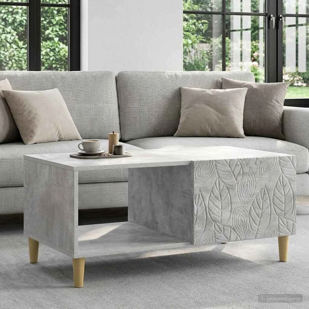 vidaXL Sofabord Betongrå 90x50x40 cm i konstrueret træ