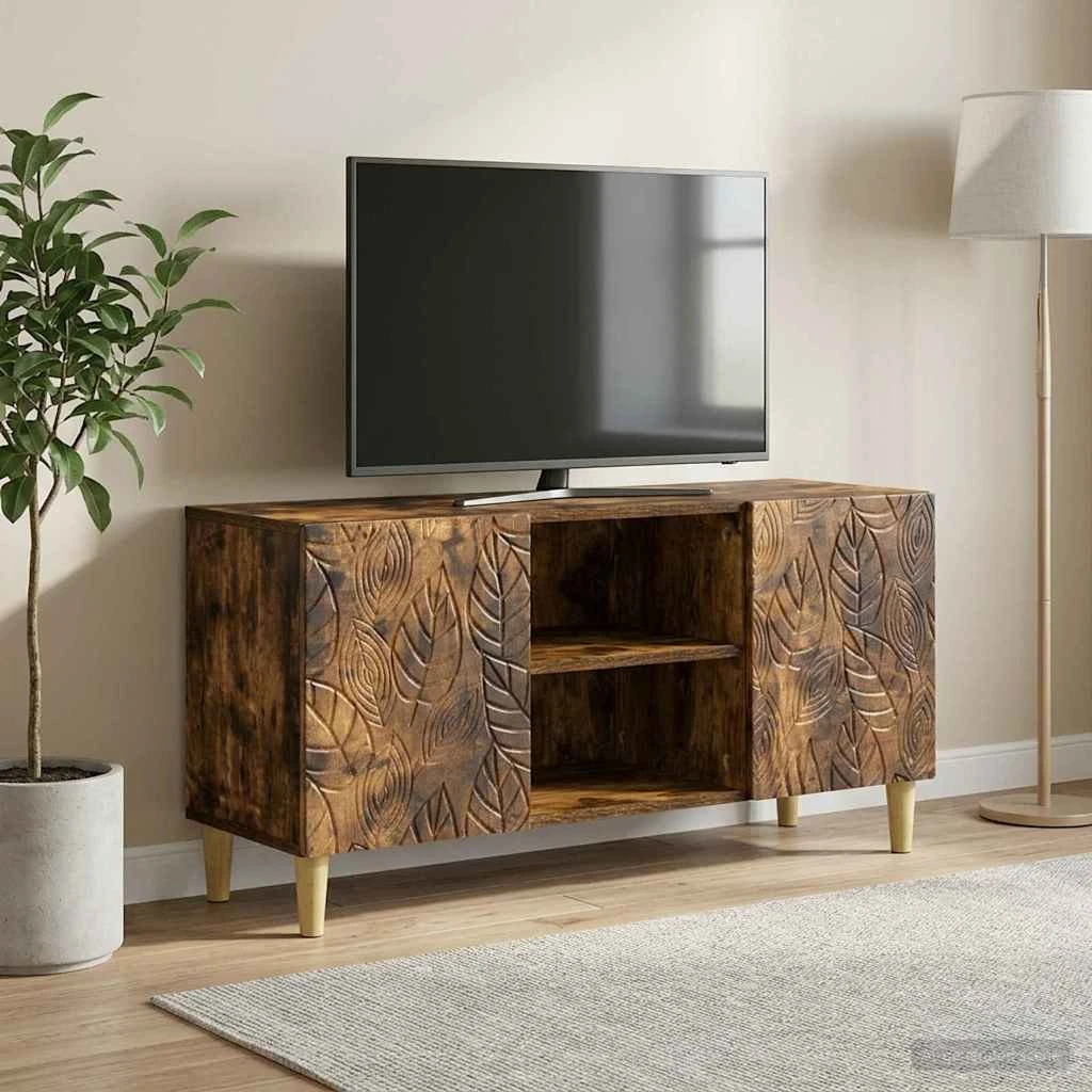 vidaXL TV-skab i røget eg, 102 x 34,5 x 50 cm