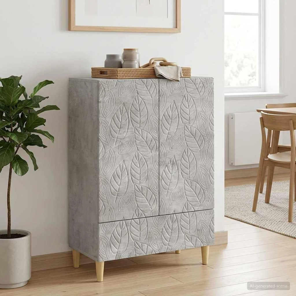 vidaXL Sideboard Betongrå 66 x 34,5 x 95 cm