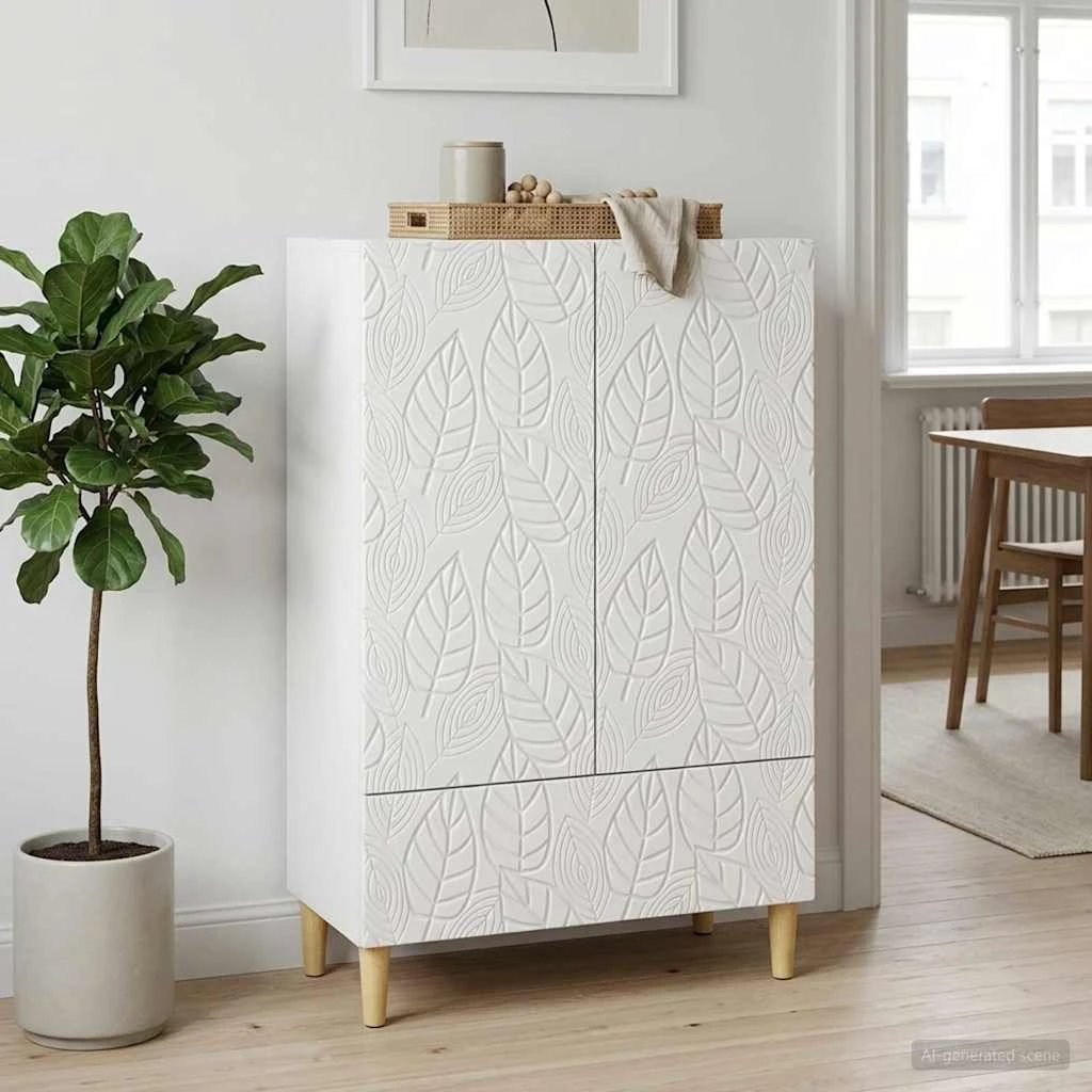 vidaXL Sideboard Hvid Højglans 66 x 34,5 x 95 cm