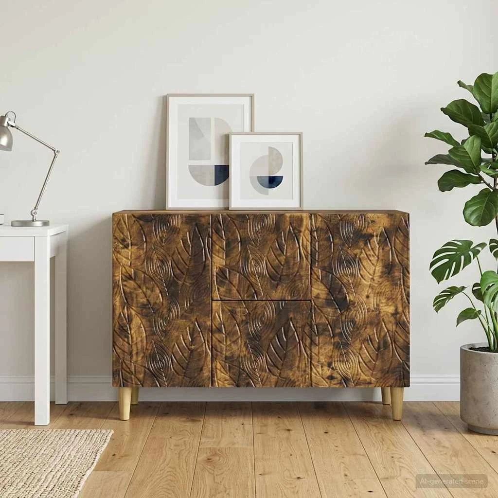 vidaXL Sideboard Røget eg, 89 x 34,5 x 60 cm