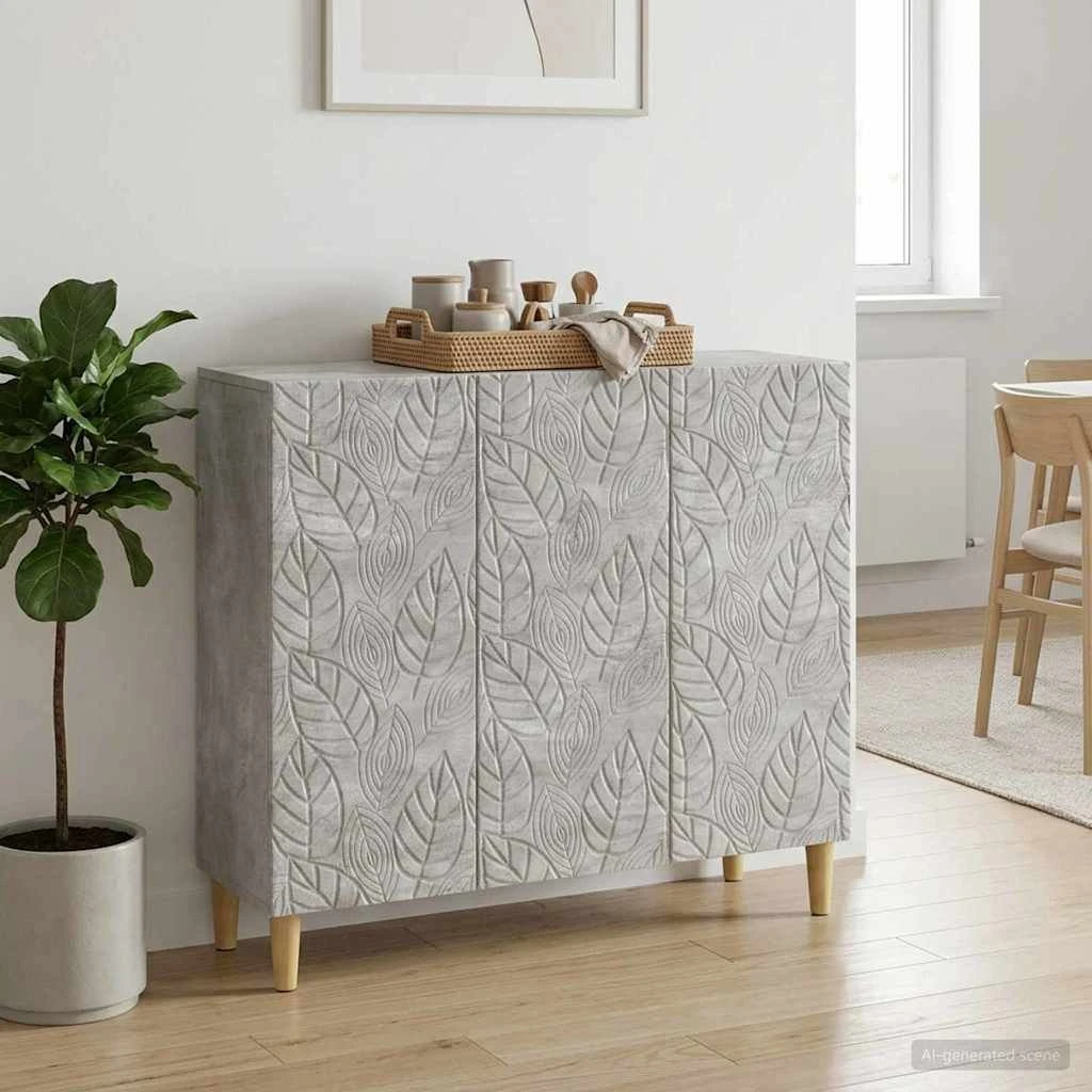vidaXL Sideboard Betongrå 89 x 34,5 x 80 cm