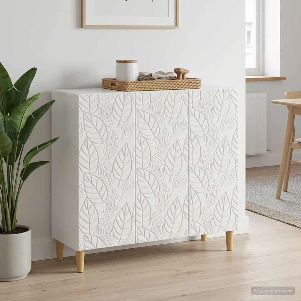 vidaXL Sideboard i hvid højglans - 89 x 34,5 x 80 cm