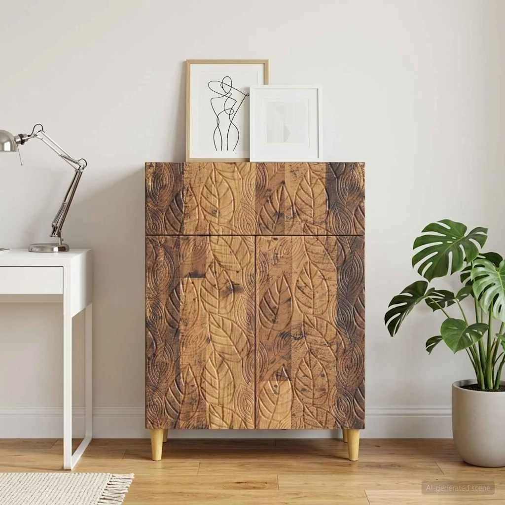 vidaXL Sideboard i gammelt træ, 66 x 34,5 x 90 cm