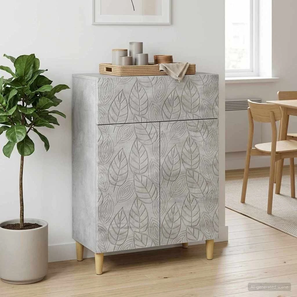 vidaXL Sideboard Betongrå 66 x 34,5 x 90 cm i konstrueret træ