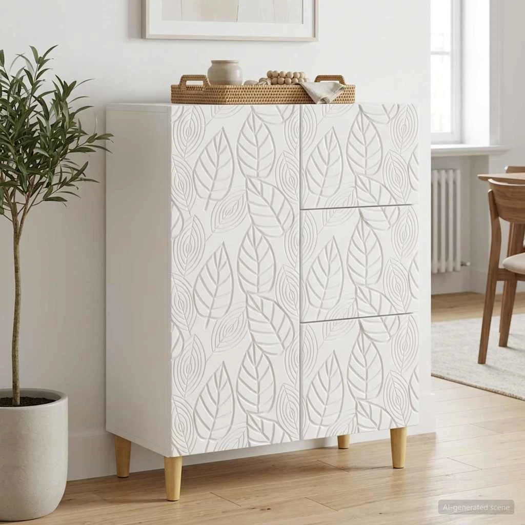 vidaXL Sideboard Hvid Højglans 66 x 34,5 x 90 cm