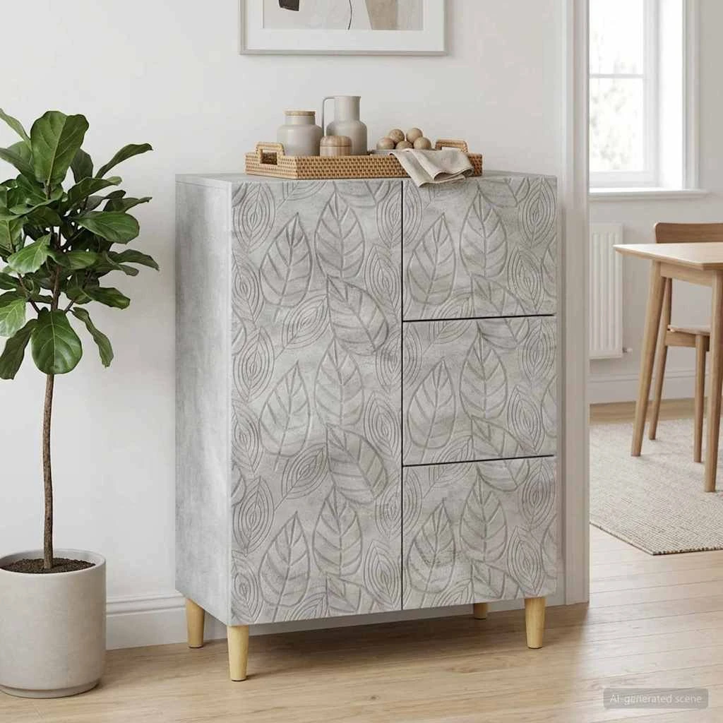 vidaXL Sideboard Betongrå 66 x 34,5 x 90 cm - Konstrueret træ