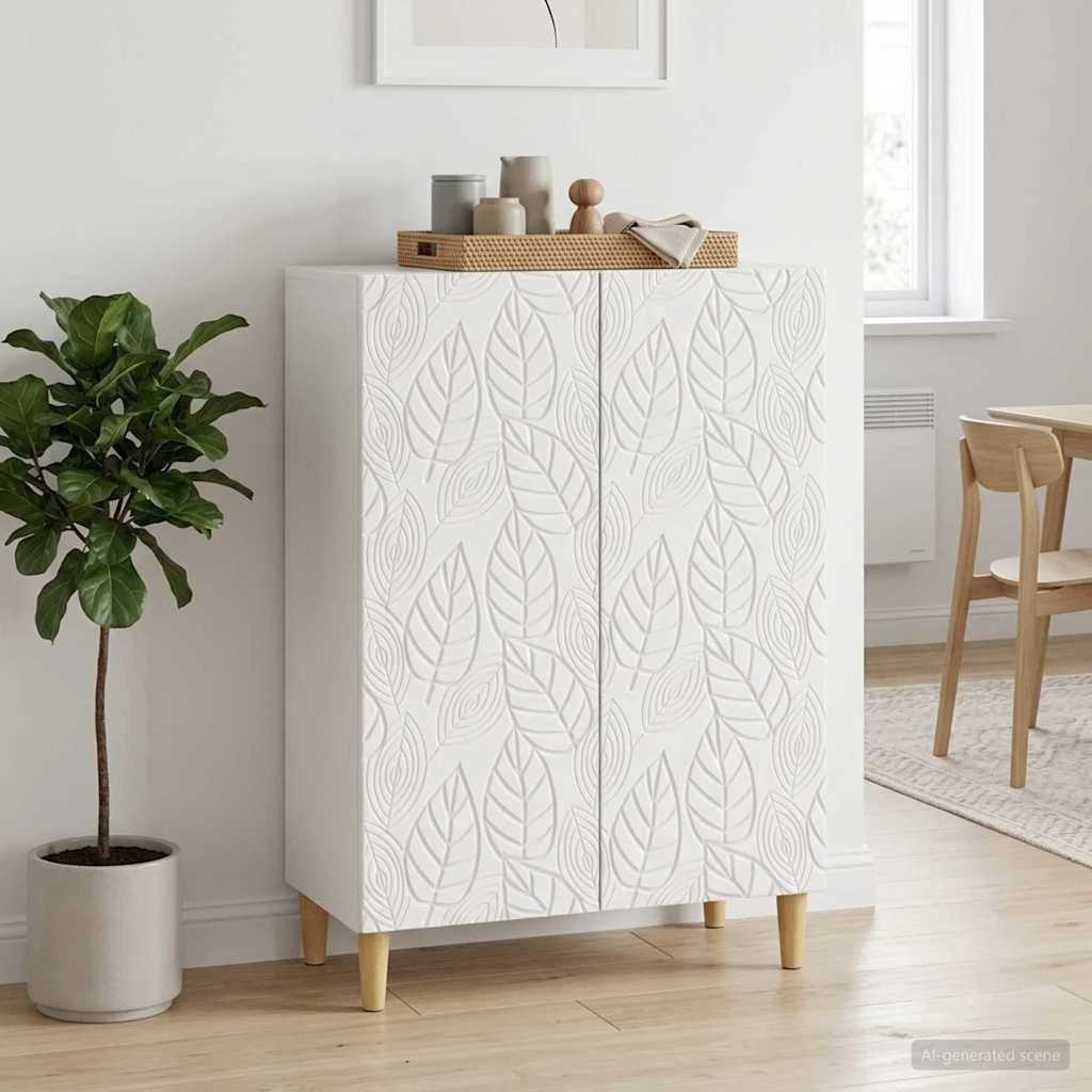 vidaXL Sideboard Hvid Højglans 66 x 34,5 x 90 cm