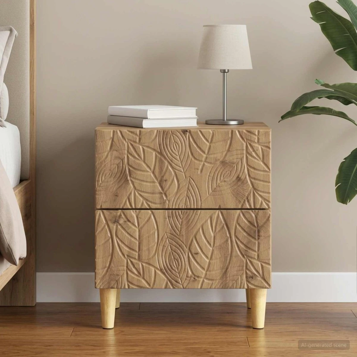 vidaXL Sengebord Artisan-eg 43 x 34,5 x 48 cm