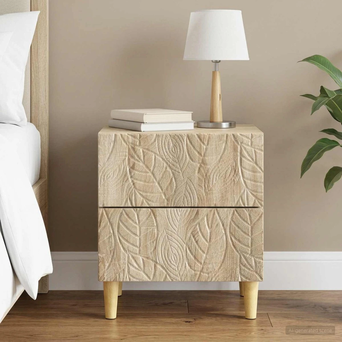 vidaXL Sengebord Sonoma-eg 43 x 34,5 x 48 cm