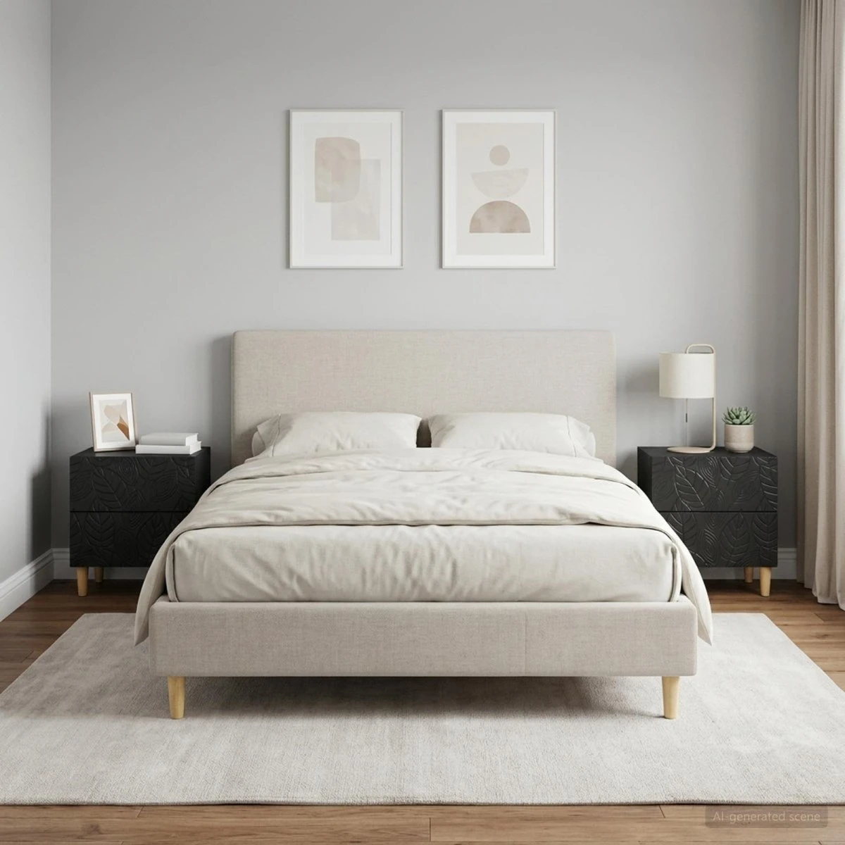 vidaXL Sengebord 2 stk. Sort 43 x 34,5 x 48 cm