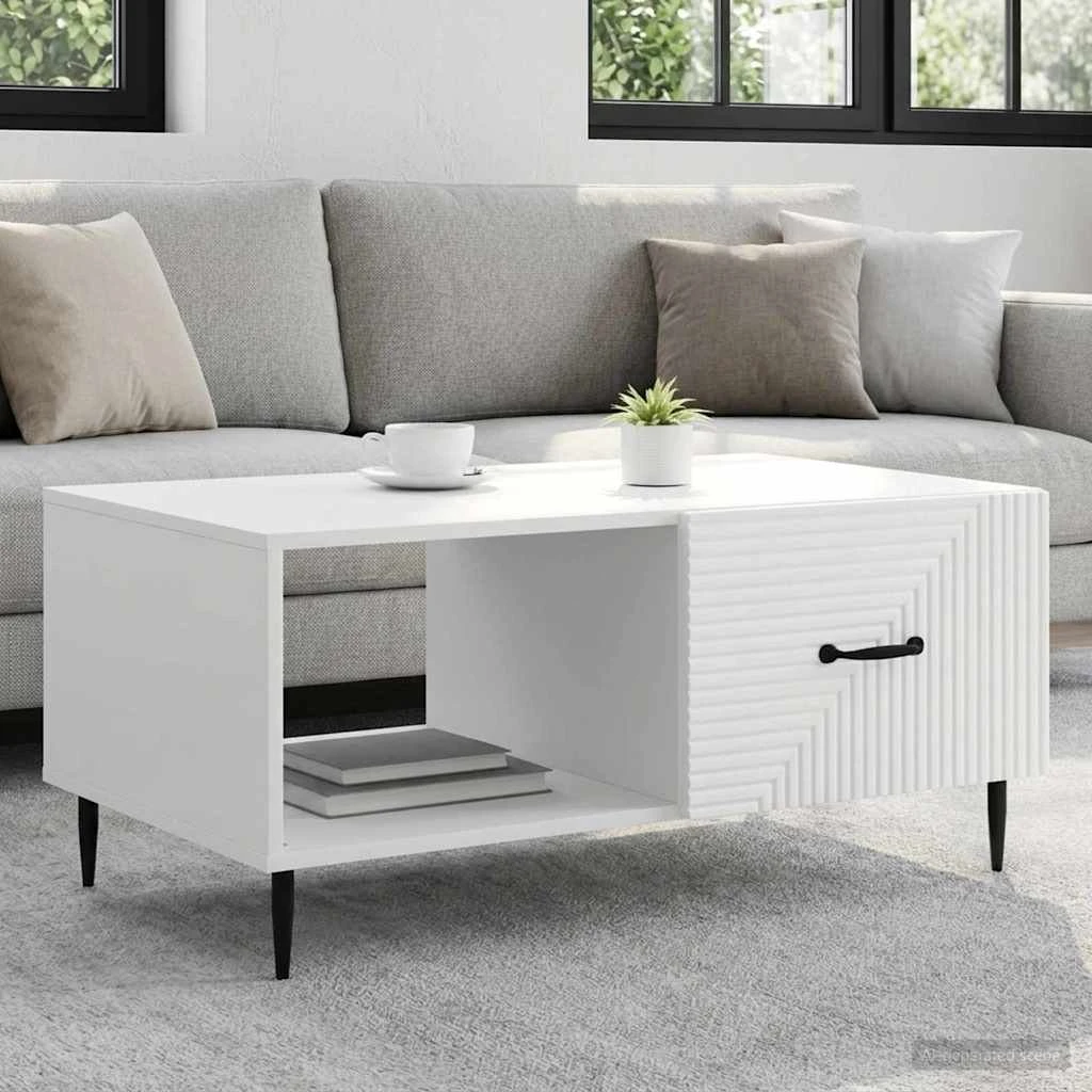 vidaXL Sofabord Hvid 90 x 50 x 40 cm i Konstrueret Træ